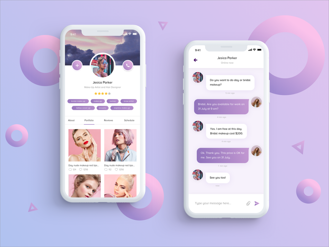 Booking app salon beauty vector included not