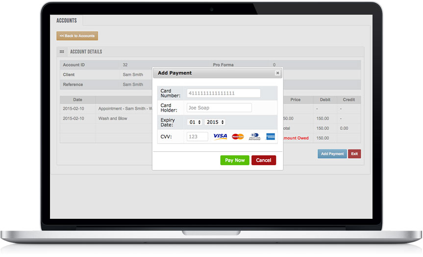 Beauty salon credit card processing