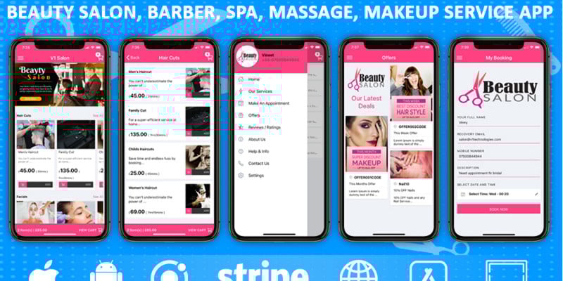Beauty salon booking app
