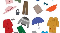 Children's seasonal clothes for girl. Clothing season winter and spring ...