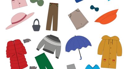 Children's seasonal clothes for girl. Clothing season winter and spring ...